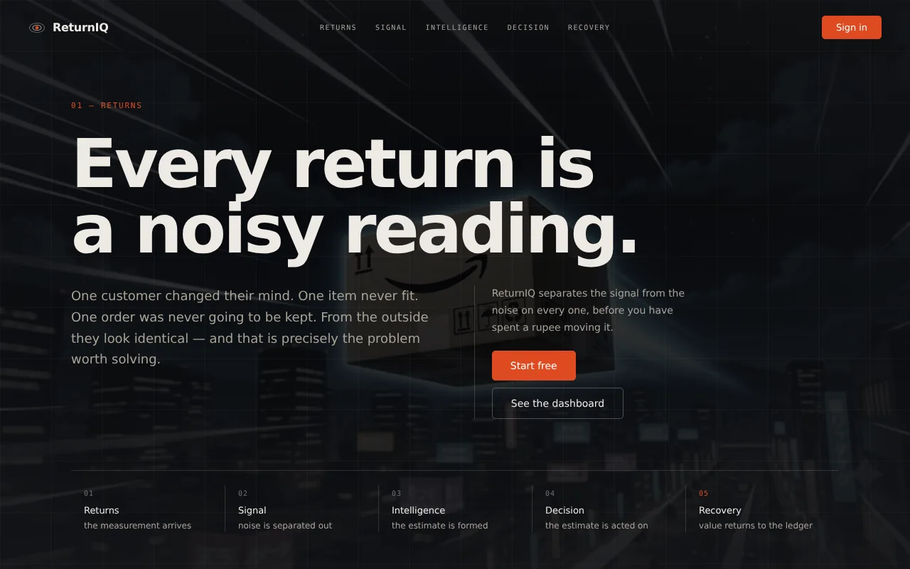 ReturnIQ — project interface